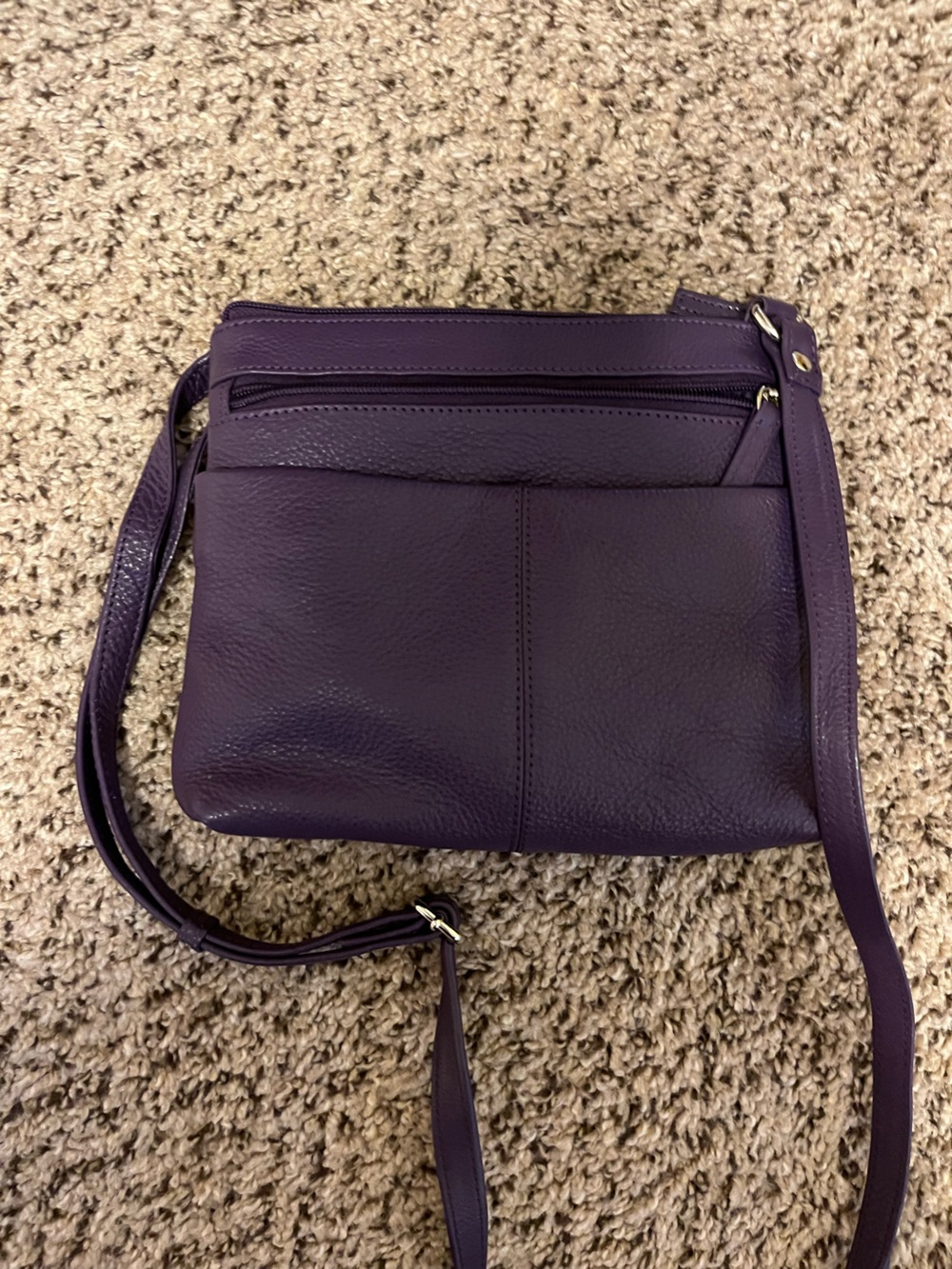 Pielino Genuine Leather Crossbody Bag in Deep Purple
